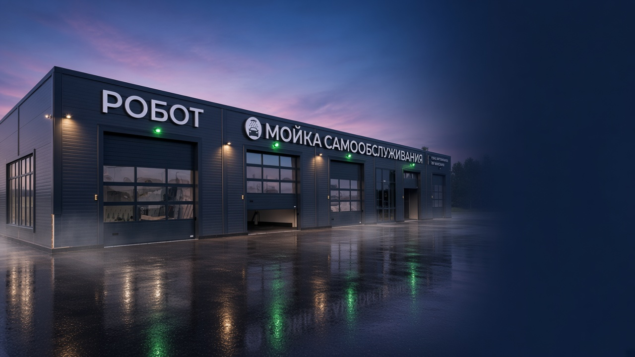 Готовая работающая автомойка EXPERT — cinematic night visual